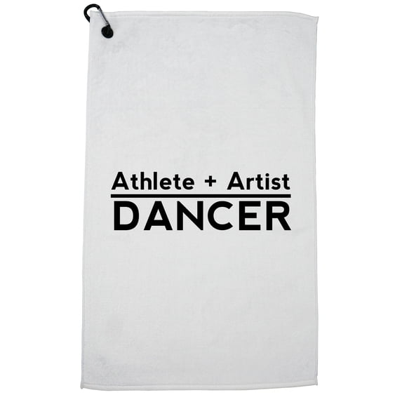 Athlete + Artist = Dancer - Awesome Graphic Ballet Golf Towel with Carabiner Clip