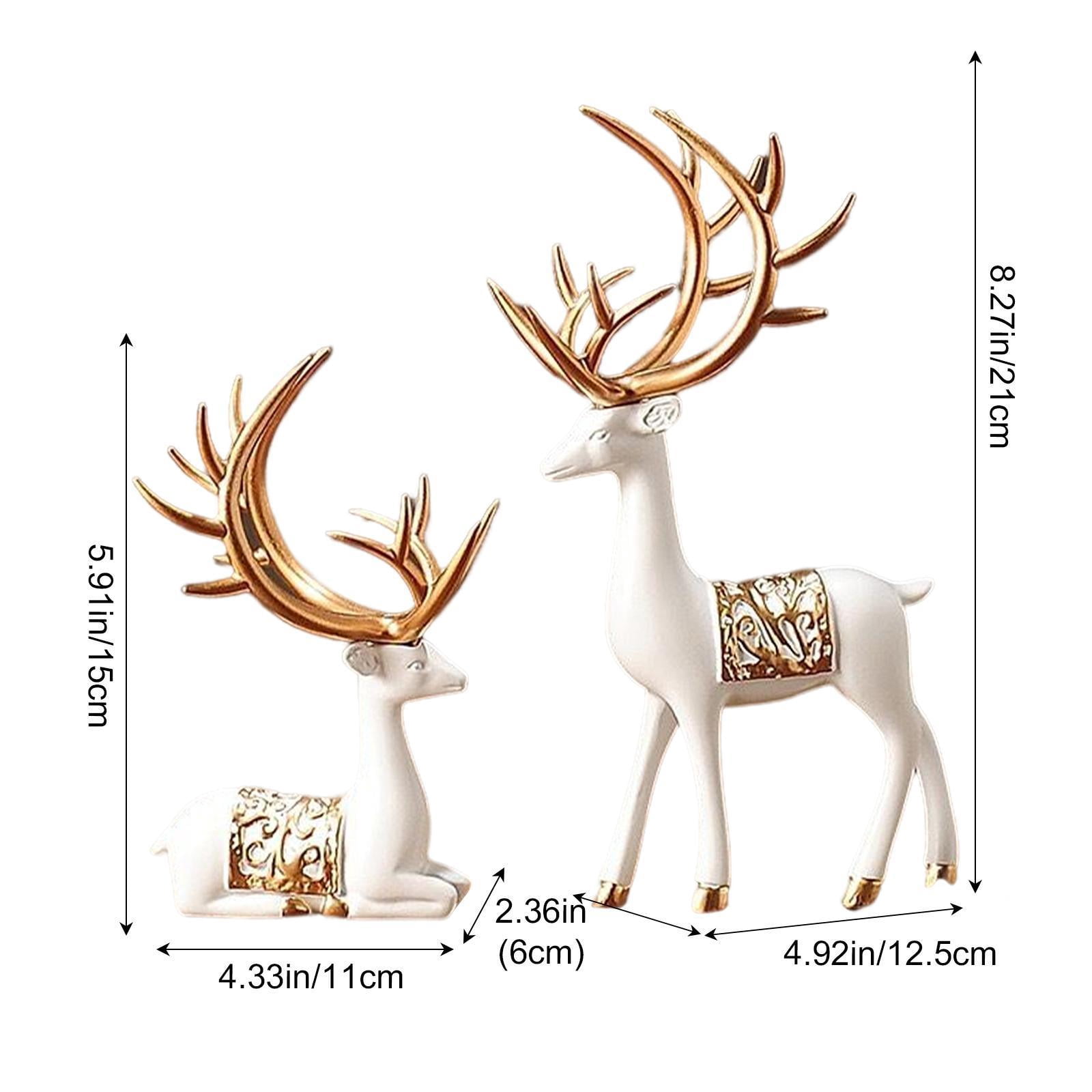 Fiocias Toilet Paper Holder Set Paper Towel Holder Countertop Kitchen Roll Holder Standing Deer Sculpture Statue Resin Iron Ornament Suitable for Gi