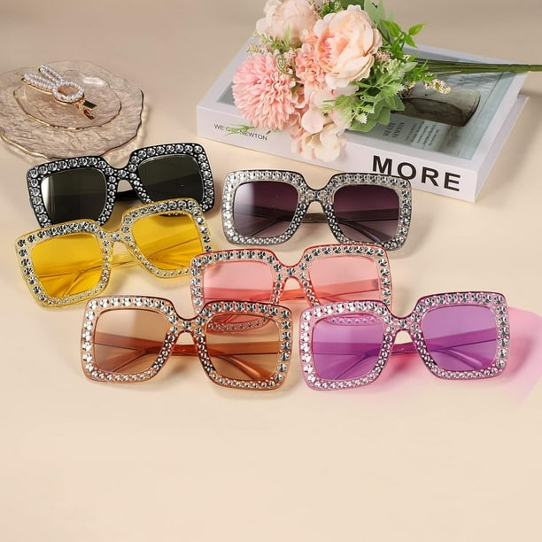 6 Pairs Rhinestone Sunglasses, Bling Sparkling Sunglasses  display picture 1
