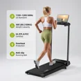 thumbnail image 2 of TKW 4-in-1 Walking Vibration Pad, Gift for Mom, Lightweight Under Desk Walking Pad Treadmill, 200–300 lbs Capacity, Low-Noise Motor, with Handle, Remote Control & Wheels, LED Display, 2 of 10