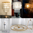 thumbnail image 1 of Lámpara de mesa con forma de concha, lámpara de mesa DIY con forma de campana de viento de fritillaria, lámpara de mesa decorativa estilo campana de viento para sala de estar de casa de familia, 1 of 5