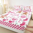 thumbnail image 3 of Feelyou Cute Gingerbread Man Full Size Sheets, Cartoon Christmas Bed Sheets, Teens Kids Women Girls Sheet Sets, Breathable Home Decor, 4pcs, 3 of 7