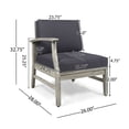 thumbnail image 7 of GDF Studio Capri Outdoor 5 Piece Acacia Wood Sectional Sofa Set, Light Gray and Dark Gray, 7 of 7