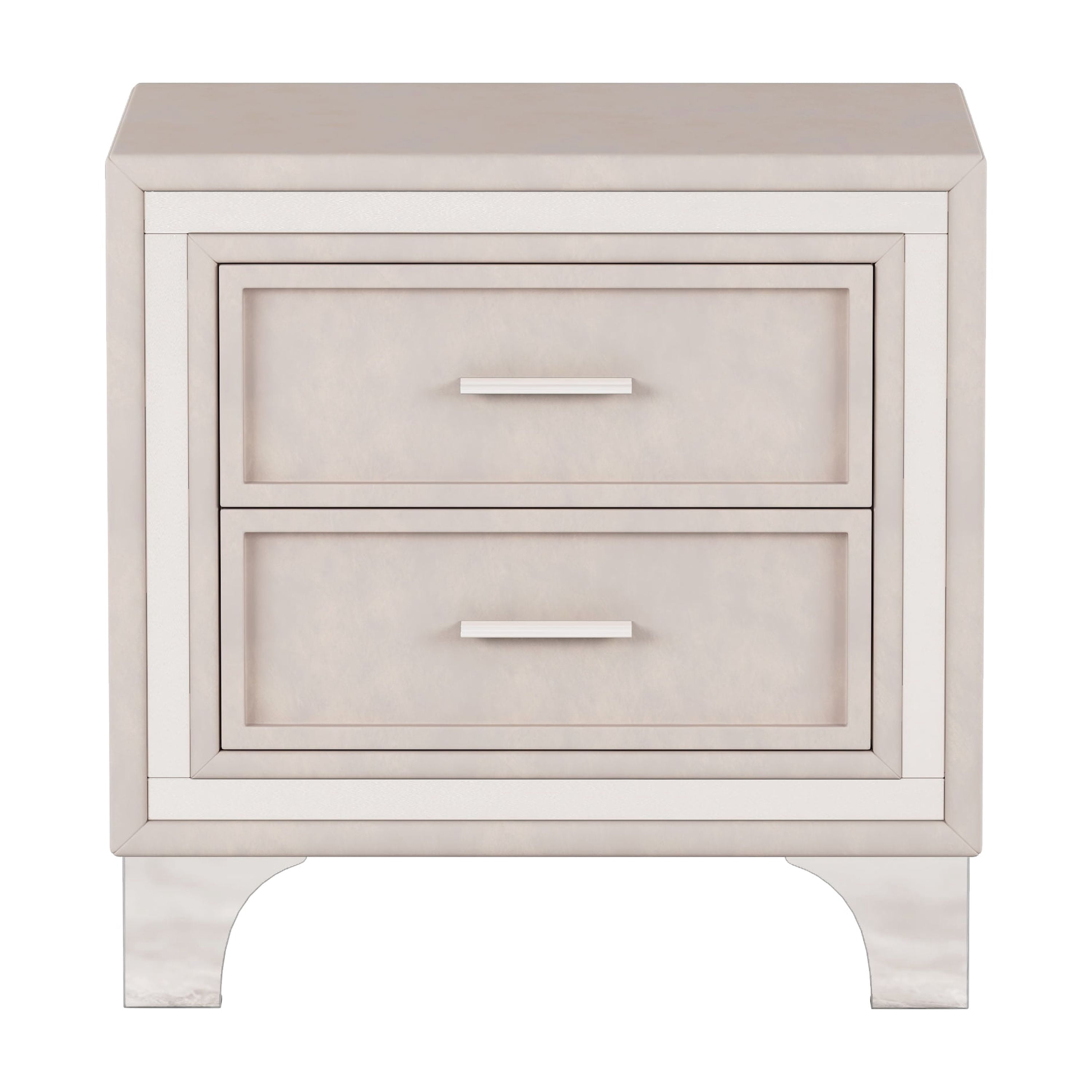Aukfa 2-Drawer Nightstand, Modern Bedside Table for Bedroom/Living Room,Beige