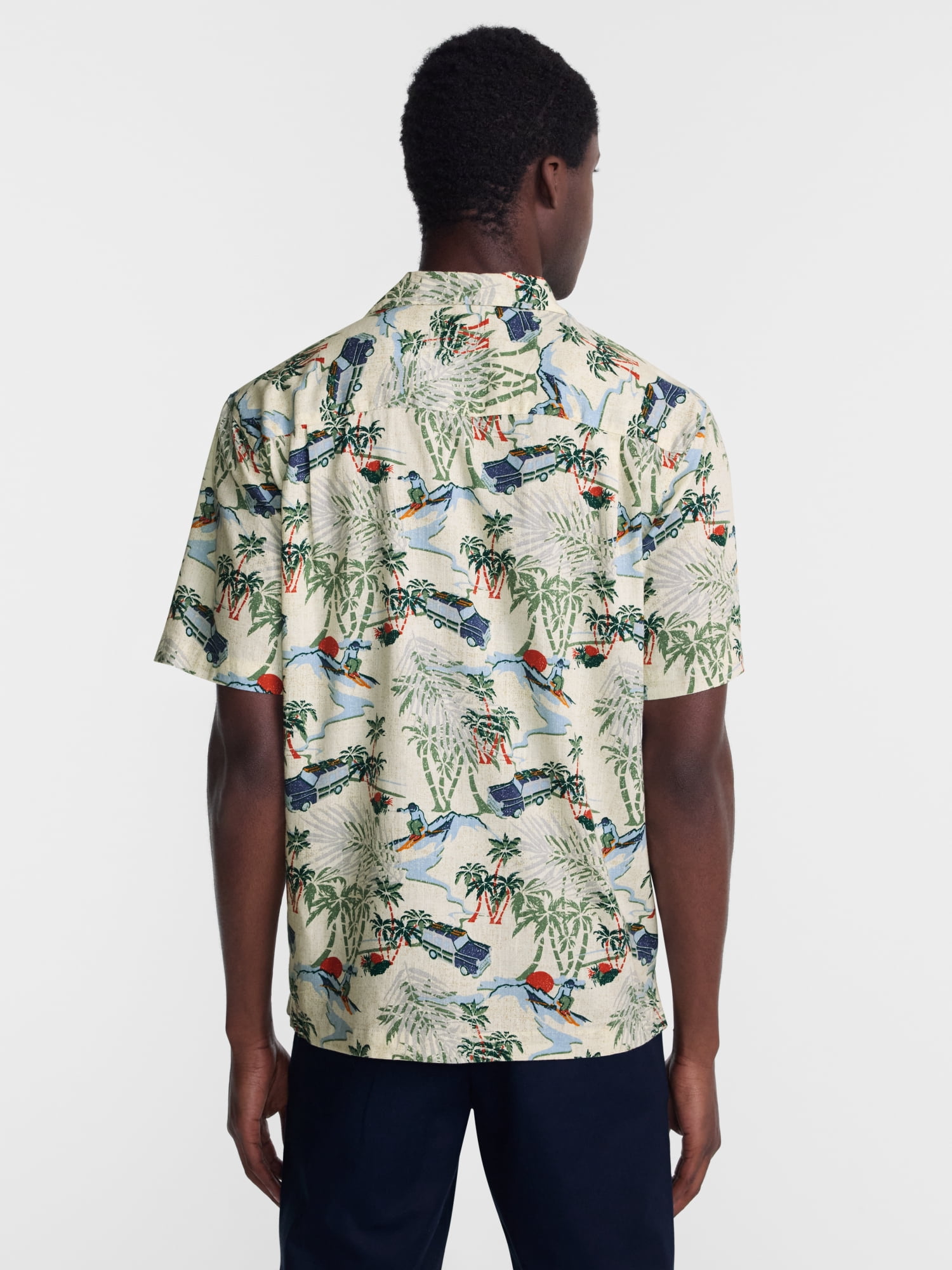George Men's Linen Blend Holiday Camp Shirt, Sizes XS-3XL, LT-4XLT, 2XB-6XB