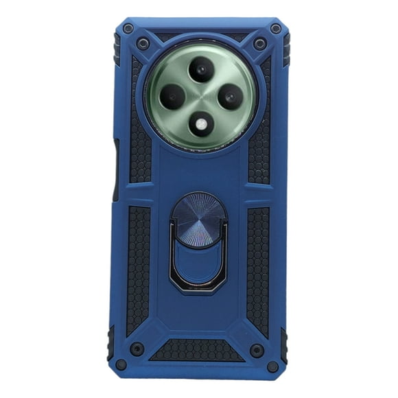 Funda Uso Rudo Cely Vesmir Con Anillo Magnético Para Oppo Reno 12F Azul Marino Más 2 Micas De Cristal