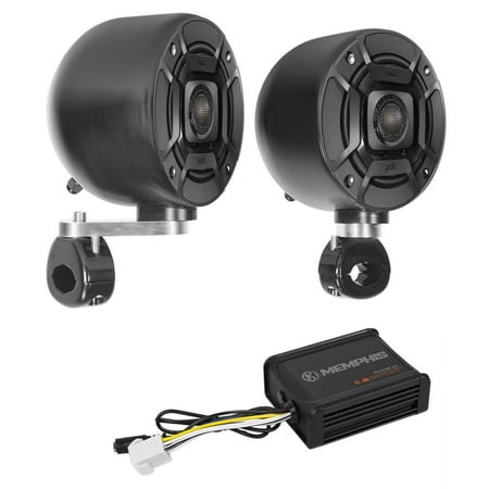 (2) Polk Audio 4" Tower Speakers+Memphis 2-Ch Amplifier For ATV/UTV/CART