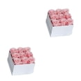 thumbnail image 3 of Billuyoard Caja de rosas preservadas Flor eterna Rosas inmortales Material Ramo Regalo de cumpleaños para aniversario Acción de gracias Blanco 9 blanco rosa 9 cabezas 2piezas, 3 of 6