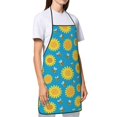 thumbnail image 3 of Naloa 1Pack Adjustable Bib Apron Waterdrop Resistant Cooking Kitchen Aprons for Women Men Chef, Bee Sunflower Print, 3 of 8