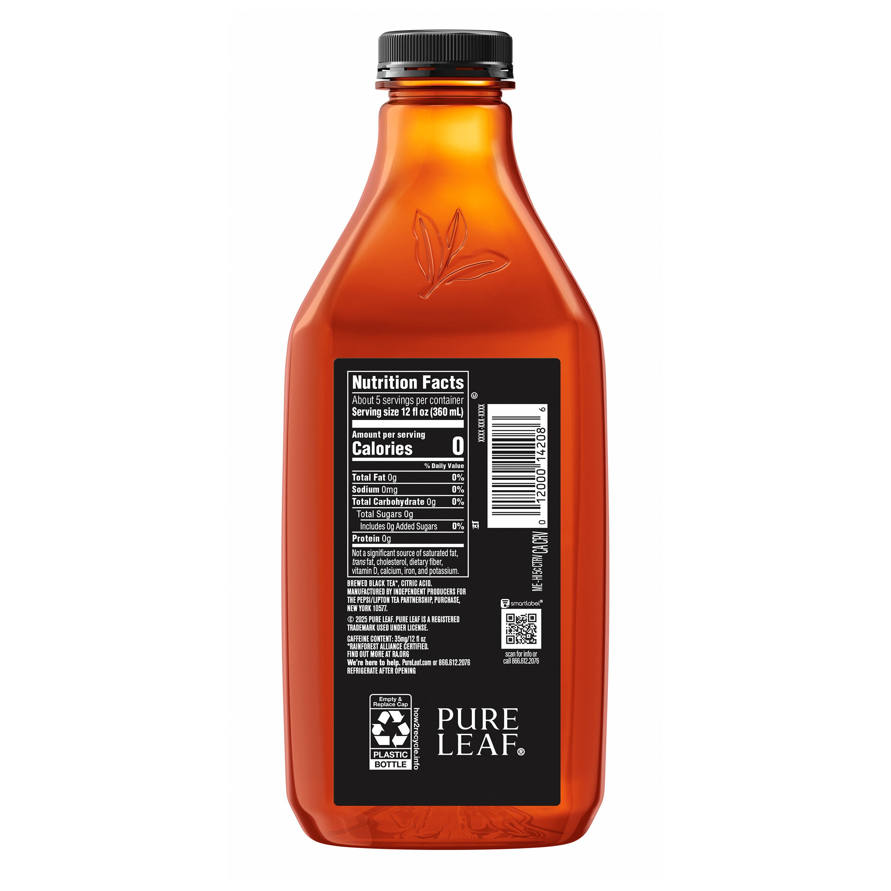 Pure Leaf Iced Tea, Unsweetened Black Tea, 64 fl oz Bottle