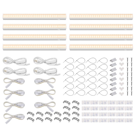 Luces LED de cultivo Barrina T5 de espectro completo, paquete de 8, 30 cm