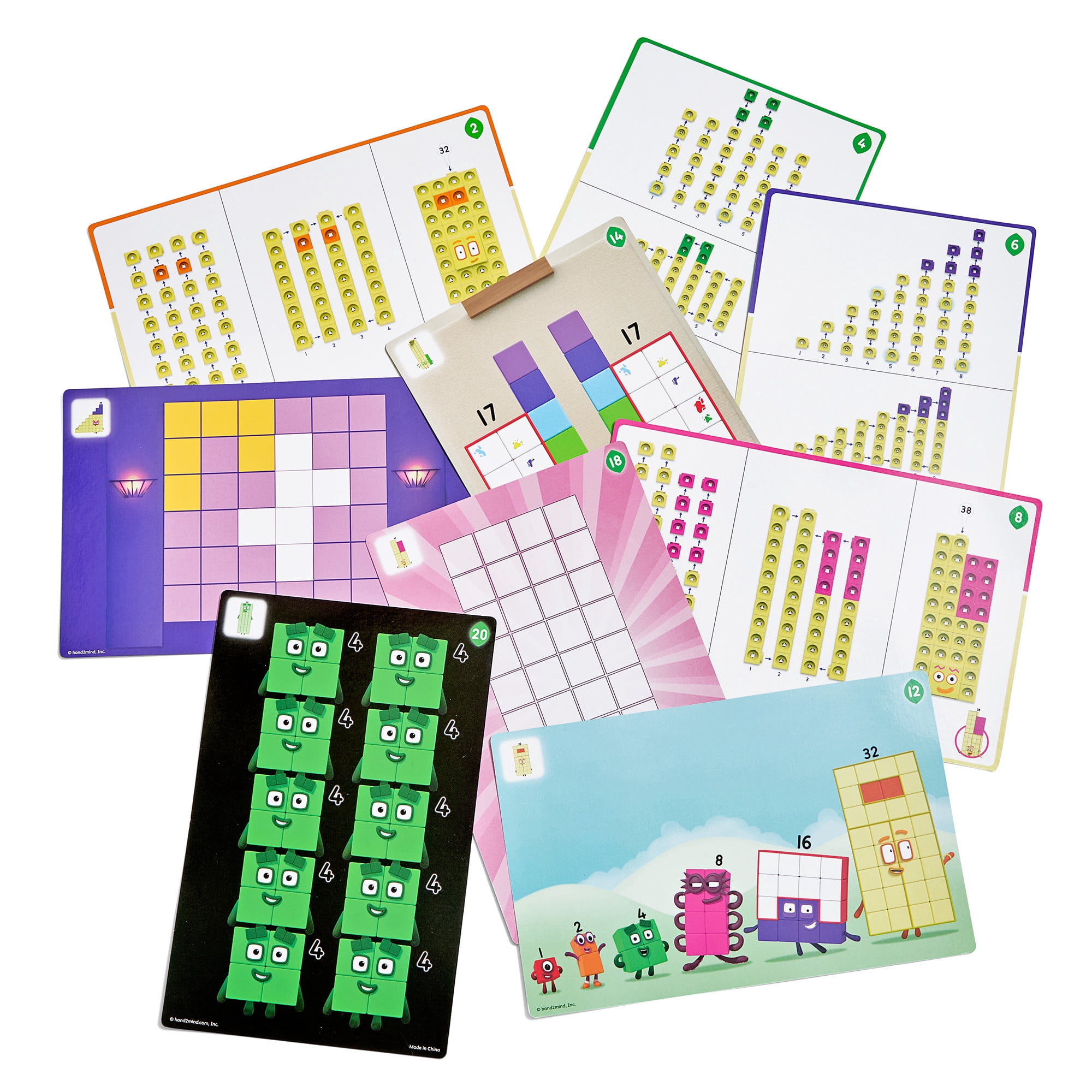 hand2mind Numberblocks 31-40 MathLink Cubes Activity Set - Learn Numbers & Early Math Skills, Preschool and Kindergarten Learning Activities, Educational Toys for Kids, Counting Math Manipulatives