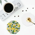 thumbnail image 5 of Kll Octagon Drink Coasters Set Of 4,Pu Leather Absorbent Coasters Set Decorative Coffee Cup Coasters Housewarming Gift For Home Decor-Lemon Seamless Pattern Oil Painting Effect, 5 of 9