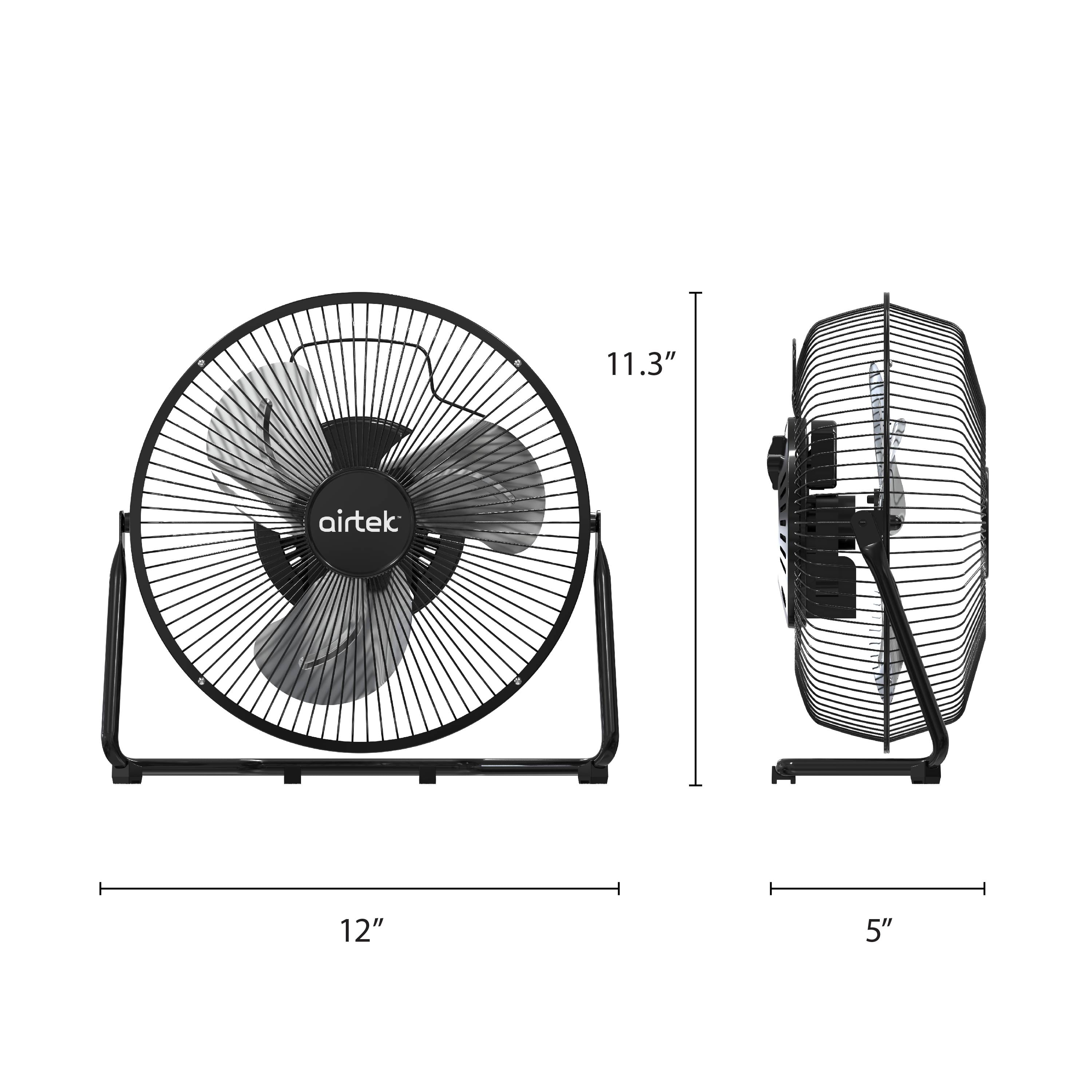 Airtek  High Velocity Desk Fan, 3-Speed Electric Fan with Metal Blades and Safety Grilles