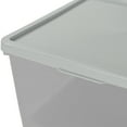 thumbnail image 6 of Your Zone Kids Large Tinted Clear Plastic Stacking Storage Bin with Lid, Grey, 12 in x 12.4 in x 9.4 in, 6 of 8