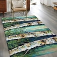thumbnail image 3 of Vintage Trunk Area Rug 3x5 Washable Rug Non Slip Sage Green Leaf on Branch Wood Grain Large Area Rug Indoor Floor Carpet for Entryway Bedroom Kitchen Living Room Home Office Dining Room Nursery, 3 of 8