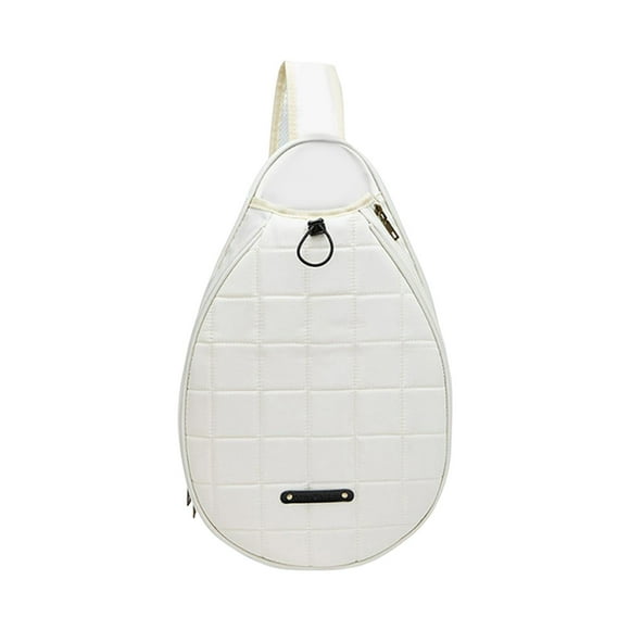Xingzhi Raquette de Tennis Sac à Bandoulière Accessoires de Sport en Plein Air Organisateur en Maille Blanc