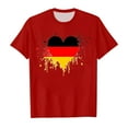 thumbnail image 2 of Hauts et T-Shirts pour Filles, T-Shirt à Manches Courtes et Col Rond avec Imprimé Drapeau Allemand, Tendance Mode Florale, 2 of 4