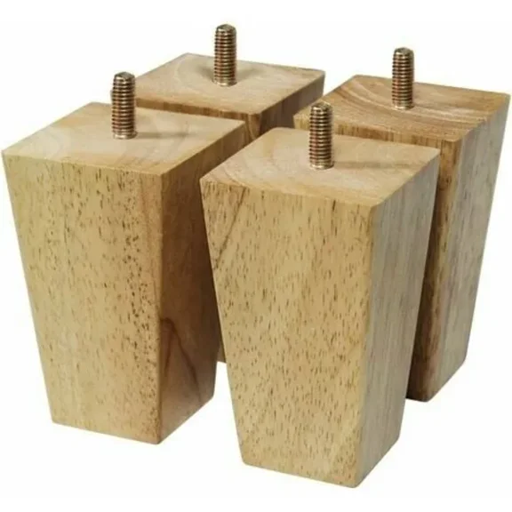 Set of 4 wooden furniture legs - Sofa legs - M8 bolts (10 cm) - FY