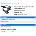thumbnail image 2 of Wiper Switch - Compatible with 1998 - 2004 Chevy S10 1999 2000 2001 2002 2003, 2 of 2