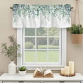thumbnail image 3 of Sage Green Eucalyptus Window Valance Curtain Watercolor Leaves Rod Pocket Short Curtain for Living Room, Bedroom & Kitchen Window Decor 42x18in, 3 of 8