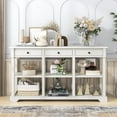 thumbnail image 2 of Ktaxon Wooden 3-Shelf Console Table, Sofa Table, Kitchen Buffet Sideboard with 3-Drawers for Entryway, Living Room, Bedroom, Home, Antique White, 2 of 11