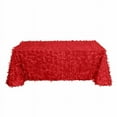 thumbnail image 2 of BalsaCircle 90x156 in Red Taffeta Rectangle Tablecloth 3D Leaves Petals Design Party Events Decorations Supplies, 2 of 8