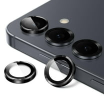 JETech Camera Lens Protector for Samsung Galaxy S25 5G, 9H Tempered Glass Metal Individual Ring Cover, Easy Installation Tray, HD Clear, 1 Set (Black)