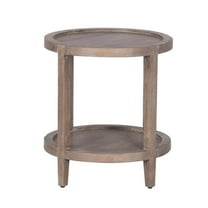 Porter Designs Lowell Solid White Oak Wood End Table - Brown