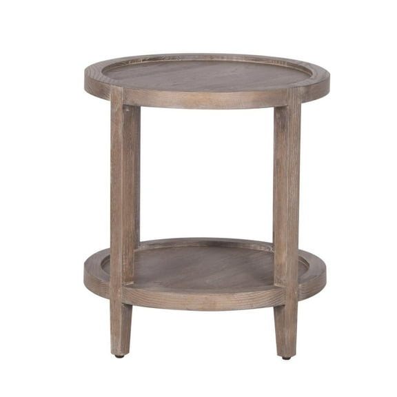 Porter Designs Lowell Solid White Oak Wood End Table - Brown