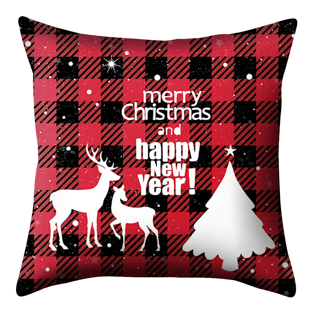 LASPERAL Christmas Pillow Covers 18 x 18 Inch Red and Black Plaid