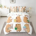thumbnail image 2 of Castle Fairy Kawaii Capybara Bedding Comforter Set,Cute Animal Queen Bedding Sets, 2 of 8