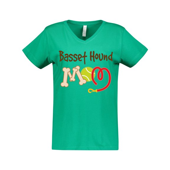 Inktastic Basset Hound Mom Dog Gift Women's V-Neck T-Shirt