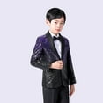 thumbnail image 2 of ANINEO Elegant Boys' Shimmering Suit Jacket with Black Bow Tie formal Wear for Weddings Parties and Special Events, 2 of 3