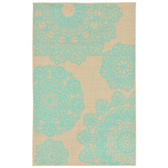 Liora Manne Terrace Crochet Blue Indoor/Outdoor Rug 39" x 59"