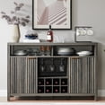 thumbnail image 3 of OAKHAM Bar Cabinet with Wine Rack, Wine Bar Buffet Cabinet with Storage, Liquor Bar Buffet Sideboard, Midnight Oak, 3 of 9