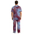 thumbnail image 6 of CCRFTGI Pajamas for men Casual Summer Pjs Sleepwear Soft Lightweight Tie Dye Set Short Sleeve Pjs With Pocket Deep Red M, 6 of 6