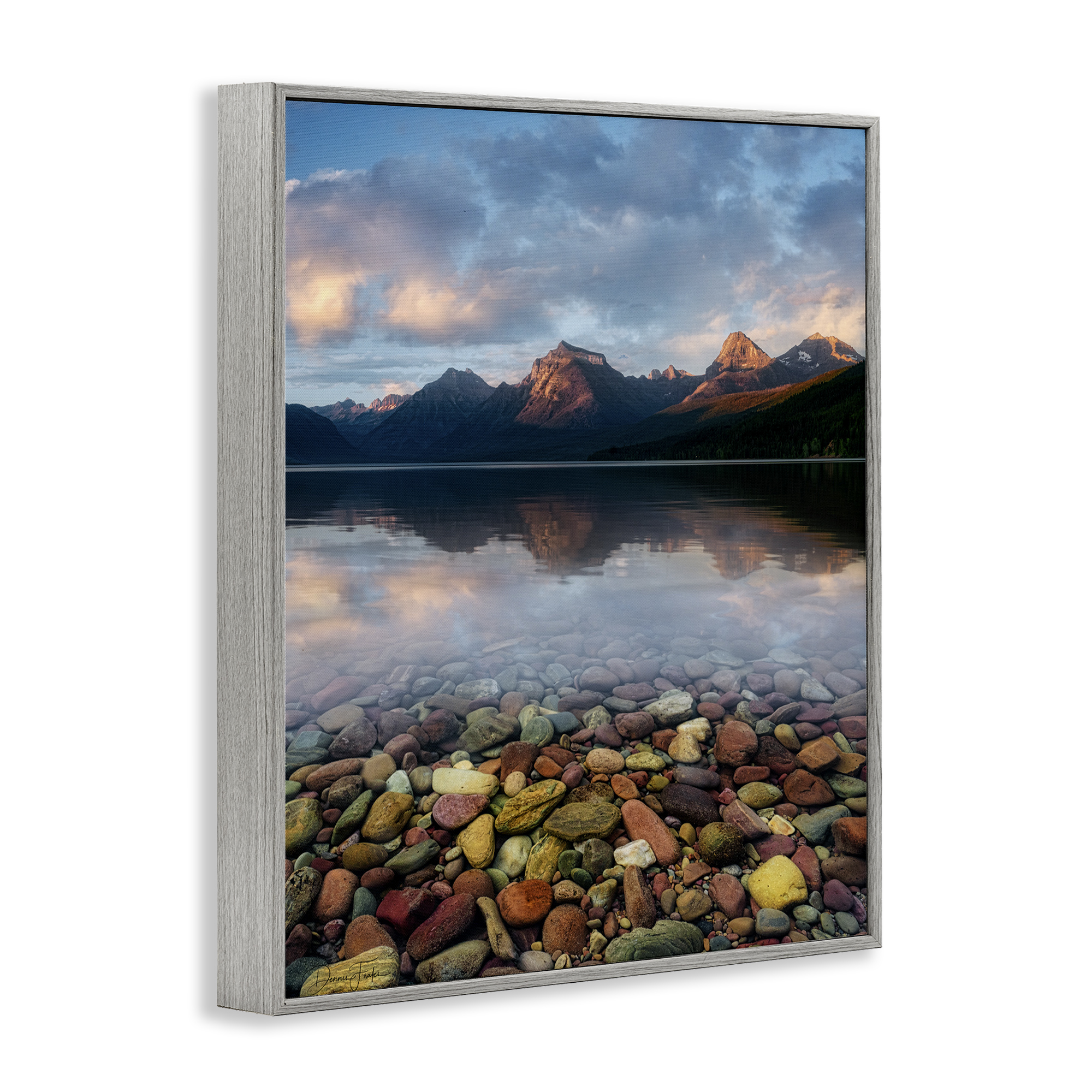 Stupell Industries Clear Water Pebbles Landscape Photography Gray Framed Art Print Wall Art, 24 x 30