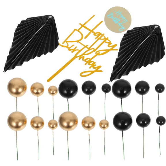 MLINS 1 Set Cake Toppers Ball Cake Decoration Palm Leaves Cake Decoration For Boho Wedding Birthday Baby Shower Party Cake Decoration Supplies