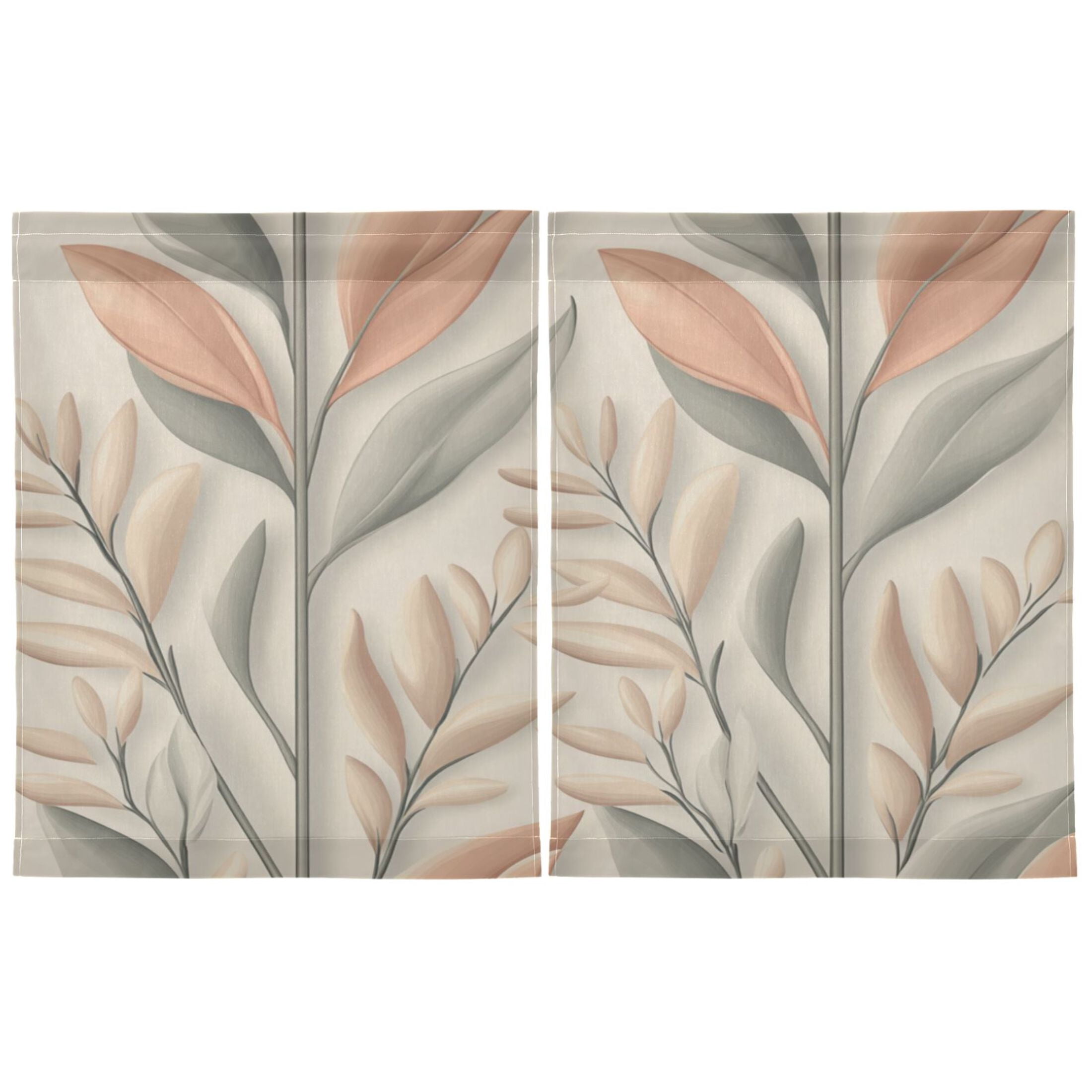 Sketched Grass 27"x36" Linen Look Cafe Curtain Set with Privacy and UV Protection