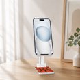 thumbnail image 5 of WIRESTER White Foldable Phone Stand for Desk, Adjustable Portable Cell Phone Holder for iPhone 17, 16, 15, 14 and Android Smartphones - Basketball, 5 of 6