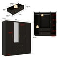 FUFU&GAGA 4Door Large Hanging Bedroom Wardrobe with Mirror & Drawers