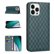 Dteck RFID Blocking Wallet Case for Apple iPhone 13 Pro 6.1 inch,Shockproof PU Leather Magnetic Stand Flip Protective Cover with ID & Credit Card Slots Holder Phone Case,Green