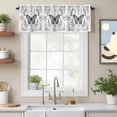 thumbnail image 2 of Black and Valance Curtain White Frame Butterfly Sun Moon Window Valances Rod Pocket Short Curtains Window Treatments for Kitchen Bedroom Bathroom Laundry 42" x 18", 2 of 9