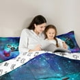thumbnail image 4 of Manfei 3D Cyan Gamepad Bedding Comforter Set 7pcs, Mystic Glitter Galaxy Queen Bedding Sets, Teen Boy Girl Kid Reversible Queen Sheet Sets, Lightweight Room Decor, 4 of 7
