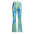 thumbnail image 2 of Female Long Pants Water Ripple Print High Waist Flared Trousers, 2 of 6