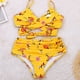 thumbnail image 5 of Traje de baño deportivo de dos piezas con escote redondo y top corto de bikini de corte alto para mujer, traje de baño de cintura alta con braguita, 5 of 5