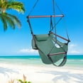 thumbnail image 2 of Hammock Chair Hanging Rope Swing, Portable Hammock Chair for Kids, Unique Hammock Hanging Chair, Hanging Swing Outdoor Seat with Detachable Pillow, Cup Holder, Carrying Bag, Holds 250lb, Green, Q9255, 2 of 12