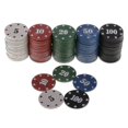 thumbnail image 3 of 100pcs Round Plastic Chips Casino Poker Card Game Baccarat Counting Accessories Dice Entertainment Chip 5/10/20/50/100, 3 of 5