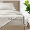 thumbnail image 4 of Bare Home Ultra-Soft Sheet Set - Premium 1800 Collection - Deep Pockets - 3-Pieces - Twin XL, Modern Plaid - Stone/White, 4 of 8